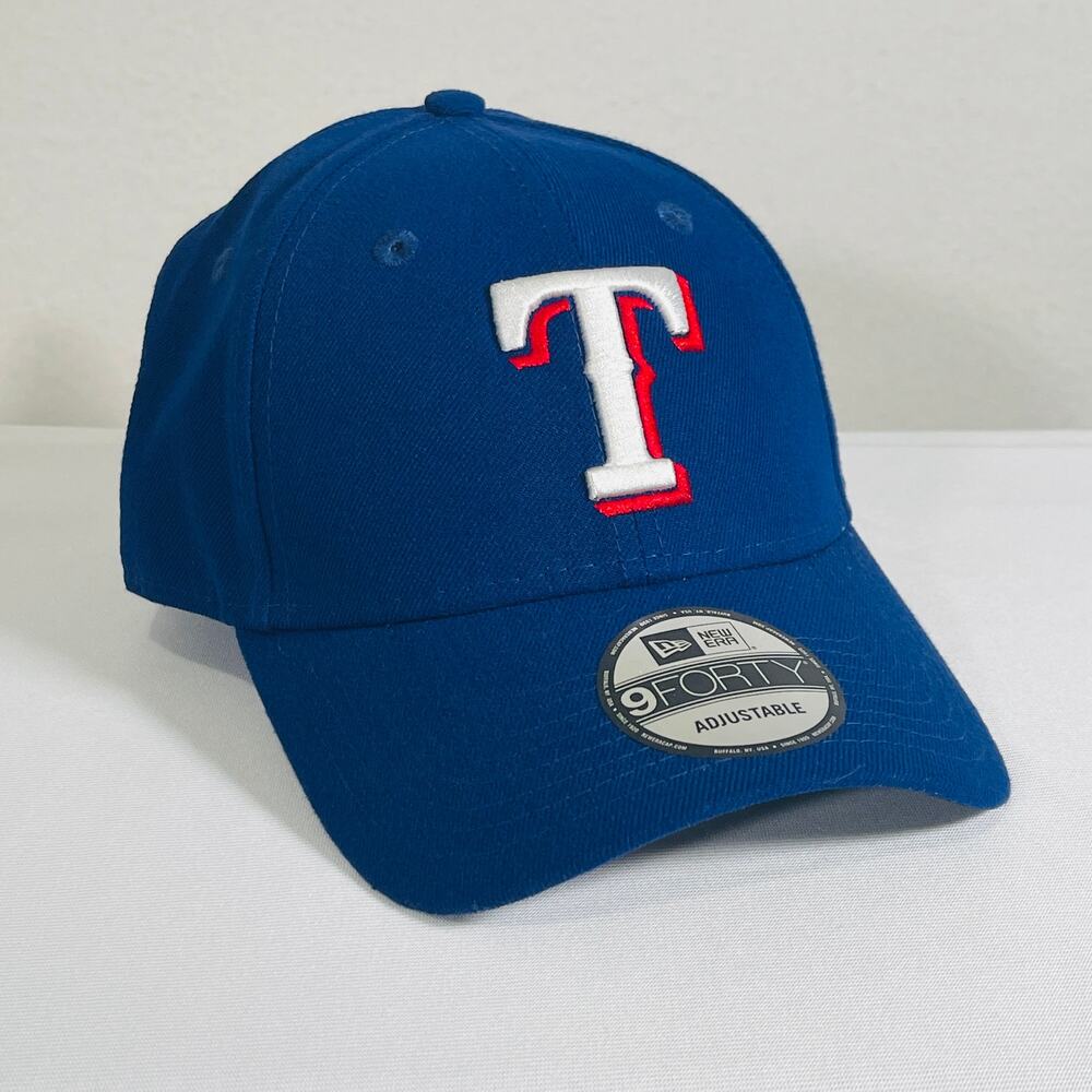 Texas Rangers Baseball Hat MLB Men's Adjustable New Era 9Forty Neo Blue Red NWT